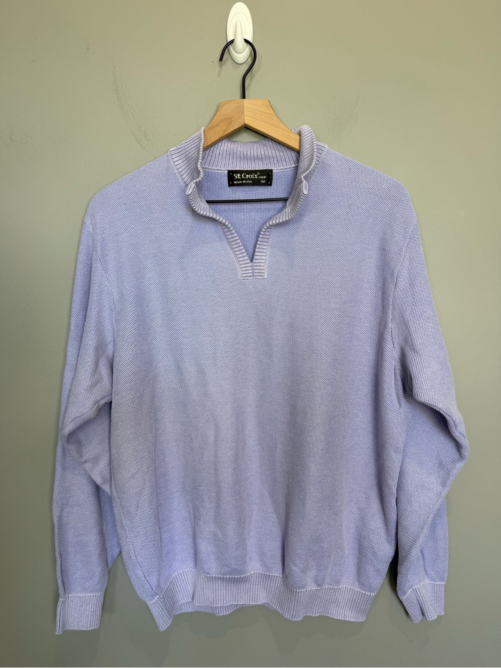 Vintage St. Croix Shop Mock Neck Sweater Lavender Made in USA M